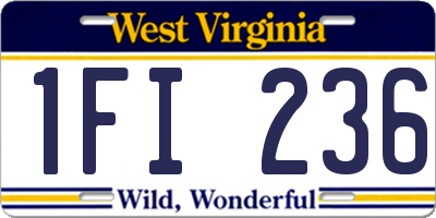 WV license plate 1FI236