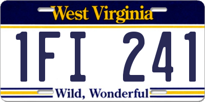 WV license plate 1FI241