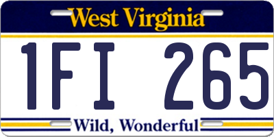 WV license plate 1FI265