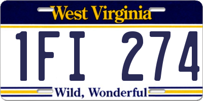 WV license plate 1FI274