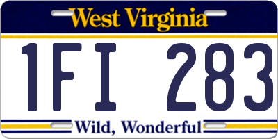 WV license plate 1FI283