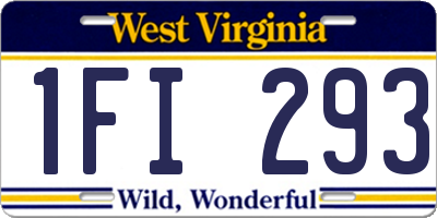 WV license plate 1FI293