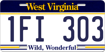 WV license plate 1FI303