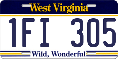 WV license plate 1FI305