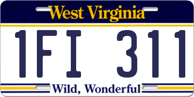 WV license plate 1FI311