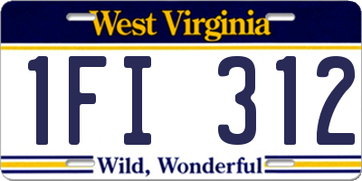 WV license plate 1FI312