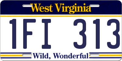 WV license plate 1FI313