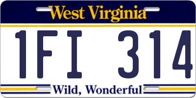 WV license plate 1FI314