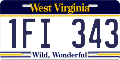 WV license plate 1FI343