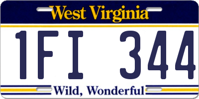 WV license plate 1FI344
