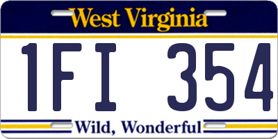 WV license plate 1FI354