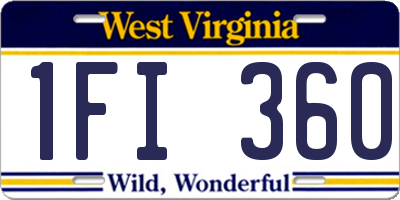 WV license plate 1FI360