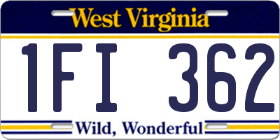 WV license plate 1FI362