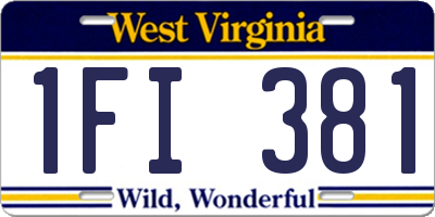 WV license plate 1FI381
