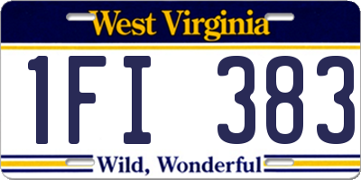 WV license plate 1FI383