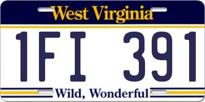 WV license plate 1FI391