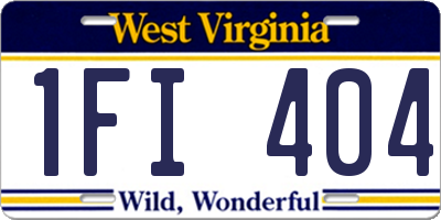 WV license plate 1FI404
