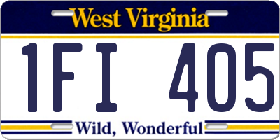 WV license plate 1FI405