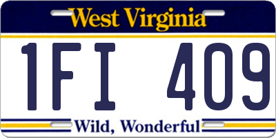 WV license plate 1FI409