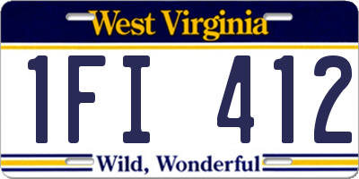 WV license plate 1FI412