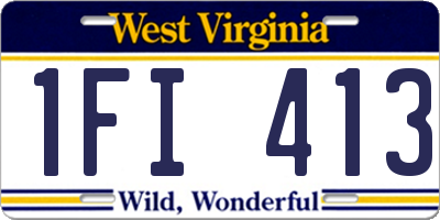 WV license plate 1FI413