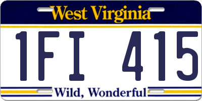 WV license plate 1FI415