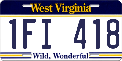 WV license plate 1FI418