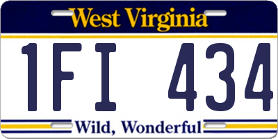 WV license plate 1FI434