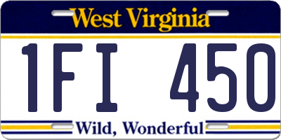 WV license plate 1FI450