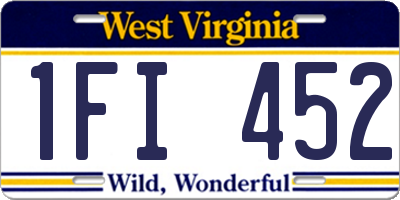 WV license plate 1FI452