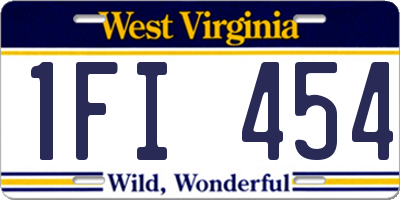 WV license plate 1FI454