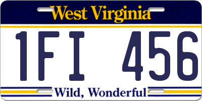 WV license plate 1FI456