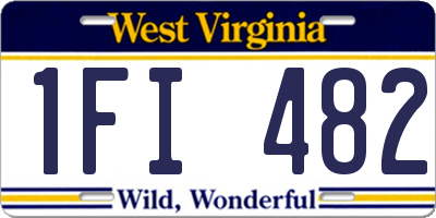 WV license plate 1FI482