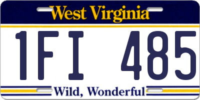 WV license plate 1FI485