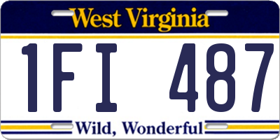 WV license plate 1FI487