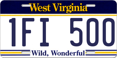 WV license plate 1FI500