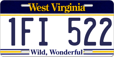 WV license plate 1FI522