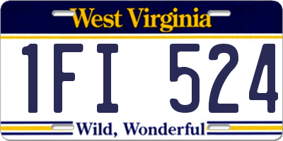 WV license plate 1FI524