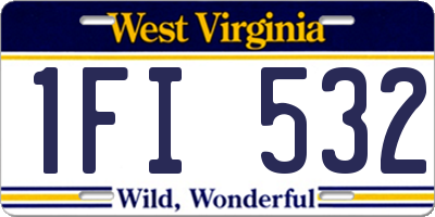 WV license plate 1FI532