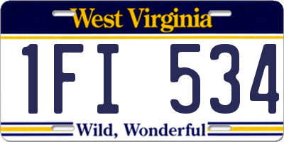 WV license plate 1FI534
