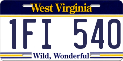 WV license plate 1FI540