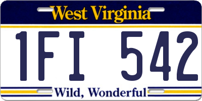 WV license plate 1FI542
