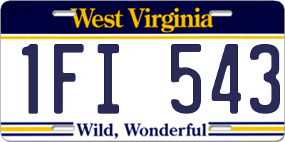 WV license plate 1FI543