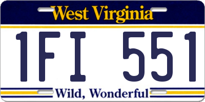 WV license plate 1FI551