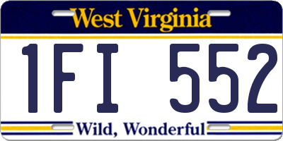 WV license plate 1FI552