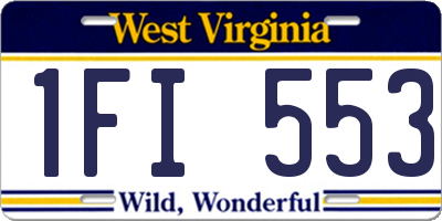 WV license plate 1FI553