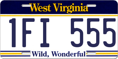 WV license plate 1FI555