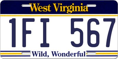 WV license plate 1FI567