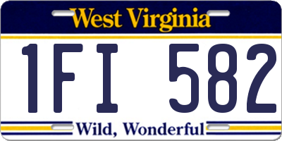 WV license plate 1FI582