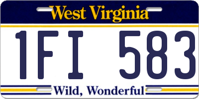 WV license plate 1FI583